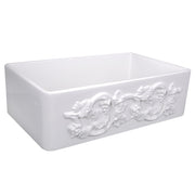 Nantucket Sinks 33-Inch Farmhouse Fireclay Sink with Grapes Apron FCFS3320S-Grapes