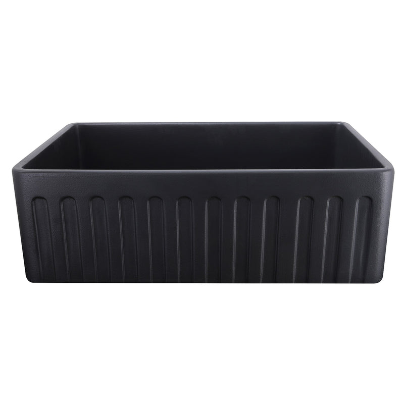 Nantucket Sinks 33-Inch Farmhouse Fireclay Sink with Matte Black Finish FCFS3320S-MatteBlack - view 2