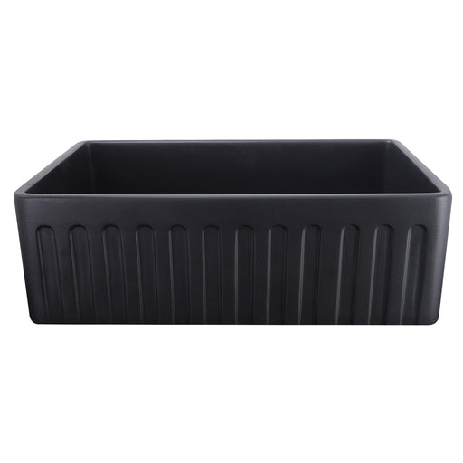 Nantucket Sinks 33-Inch Farmhouse Fireclay Sink with Matte Black Finish FCFS3320S-MatteBlack - view 2