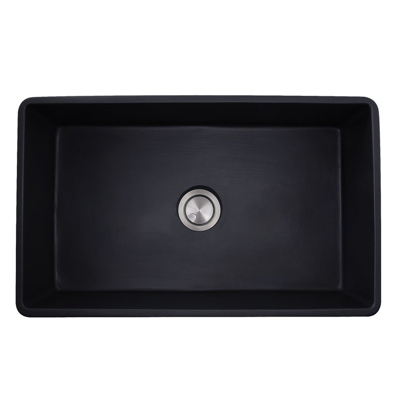 Nantucket Sinks 33-Inch Farmhouse Fireclay Sink with Matte Black Finish FCFS3320S-MatteBlack - view 3