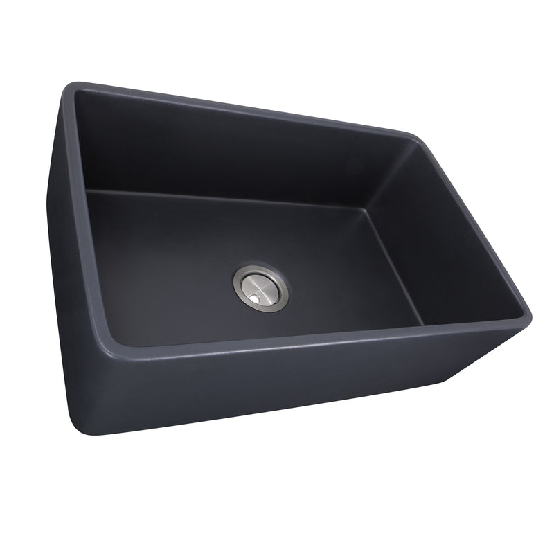 Nantucket Sinks 33-Inch Farmhouse Fireclay Sink with Matte Black Finish FCFS3320S-MatteBlack - view 5