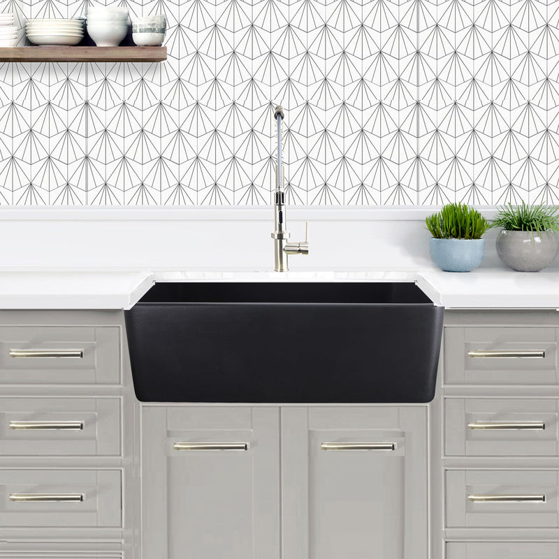 Nantucket Sinks 33-Inch Farmhouse Fireclay Sink with Matte Black Finish FCFS3320S-MatteBlack - view 7
