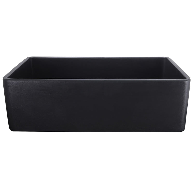 Nantucket Sinks 33-Inch Farmhouse Fireclay Sink with Matte Black Finish FCFS3320S-MatteBlack