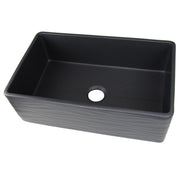 Nantucket Sinks 33 Inch Matte Black Farmhouse Fireclay Sink with Waves Apron FCFS3320S-MB-Waves - view 4