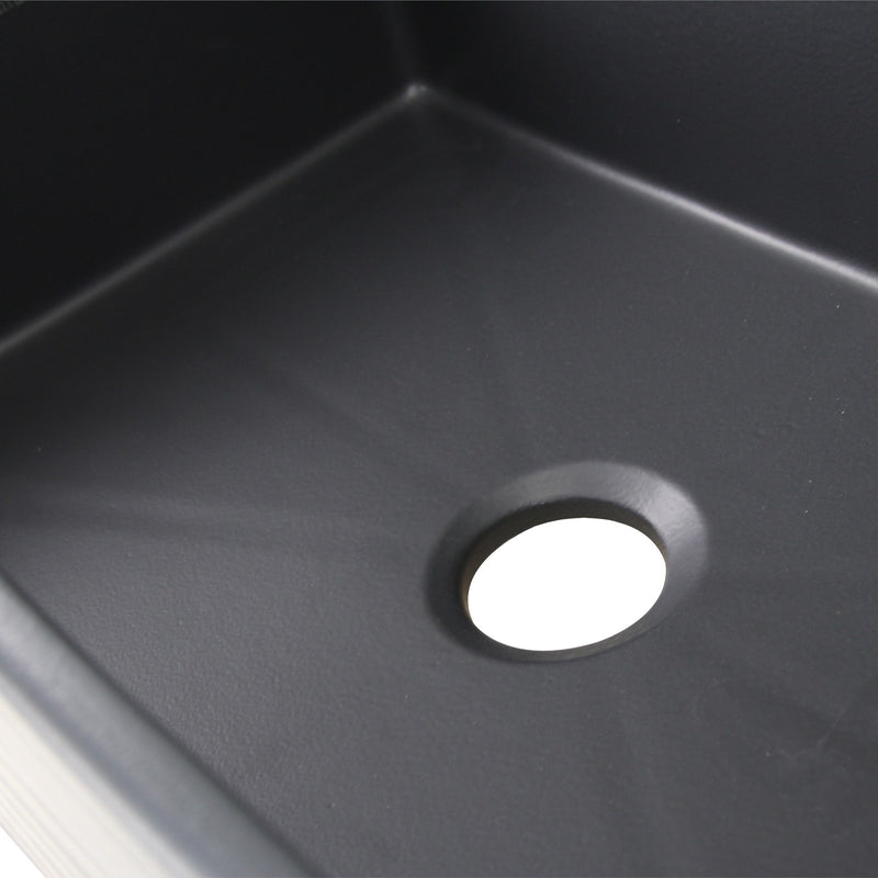 Nantucket Sinks 33 Inch Matte Black Farmhouse Fireclay Sink with Waves Apron FCFS3320S-MB-Waves - view 5