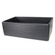 Nantucket Sinks 33 Inch Matte Black Farmhouse Fireclay Sink with Waves Apron FCFS3320S-MB-Waves