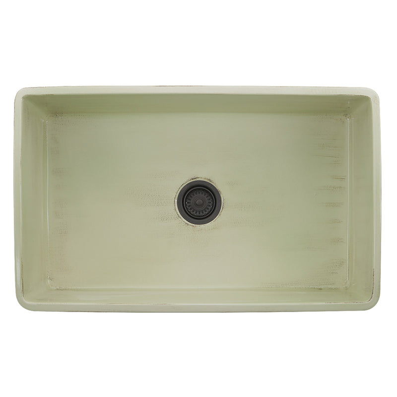 Nantucket Sinks 33-Inch Farmhouse Fireclay Sink with Shabby Green Finish FCFS3320S-ShabbyGreen - view 3