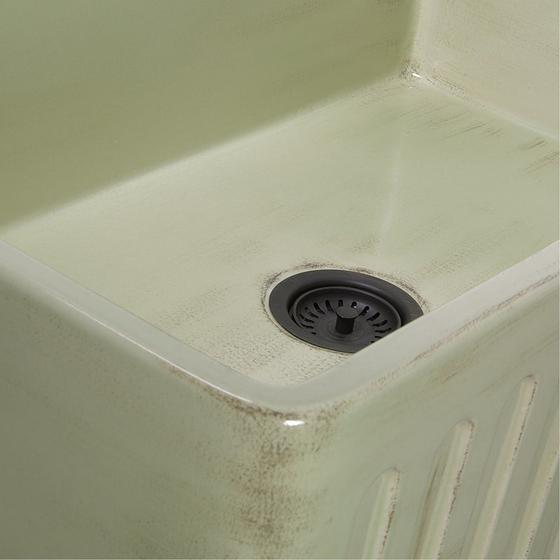 Nantucket Sinks 33-Inch Farmhouse Fireclay Sink with Shabby Green Finish FCFS3320S-ShabbyGreen - view 4