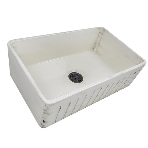 Nantucket Sinks 33-Inch Farmhouse Fireclay Sink with Shabby Straw Finish FCFS3320S-ShabbyStraw - view 2