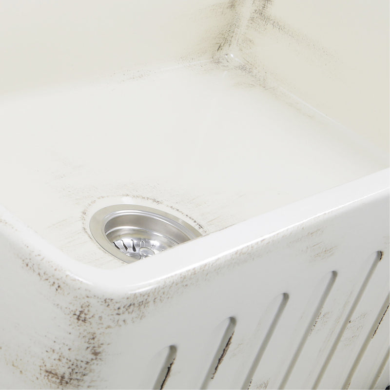 Nantucket Sinks 33-Inch Farmhouse Fireclay Sink with Shabby Straw Finish FCFS3320S-ShabbyStraw - view 4