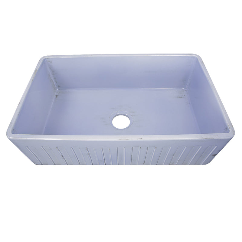 Nantucket Sinks 33-Inch Farmhouse Fireclay Sink with Shabby Sugar Finish FCFS3320S-ShabbySugar - view 5