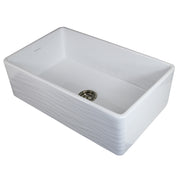 Nantucket Sinks 33 Inch Farmhouse Fireclay Sink with Waves Apron FCFS3320S-W-Waves - view 2