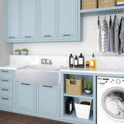 Nantucket Sinks 33 Inch Farmhouse Fireclay Sink with Waves Apron FCFS3320S-W-Waves - view 7