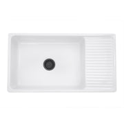 Nantucket Sinks 36 Inch Italian Farmhouse Fireclay Sink with Built-In Drainboard FCFS36-DB - view 2