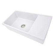 Nantucket Sinks 36 Inch Italian Farmhouse Fireclay Sink with Built-In Drainboard FCFS36-DB - view 3