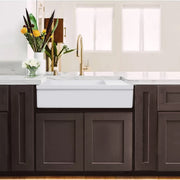 Nantucket Sinks 36 Inch Italian Farmhouse Fireclay Sink with Built-In Drainboard FCFS36-DB - view 5