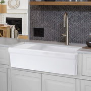 Nantucket Sinks 36 Inch Italian Farmhouse Fireclay Sink with Built-In Drainboard FCFS36-DB - view 7