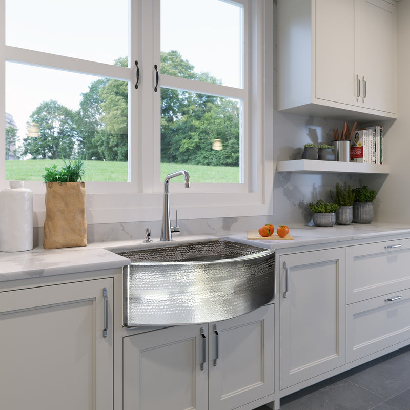 Nantucket Sinks FSSH3322 - 33 Inch Hammered Farmhouse Stainless Steel Sink - view 7