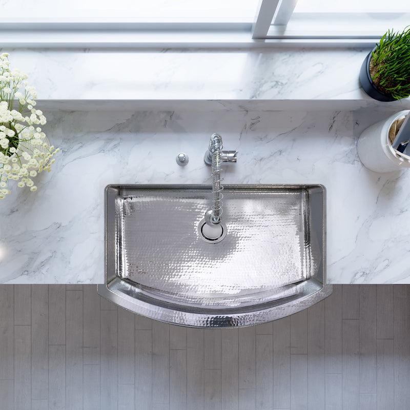 Nantucket Sinks FSSH3322 - 33 Inch Hammered Farmhouse Stainless Steel Sink - view 8