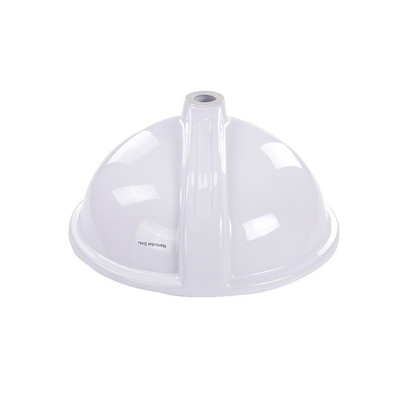 Nantucket Sinks 15 Inch x 12 Inch Glazed Bottom Undermount GB-15x12-W Oval Ceramic Sink In White - view 2
