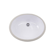 Nantucket Sinks 15 Inch x 12 Inch Glazed Bottom Undermount GB-15x12-W Oval Ceramic Sink In White - view 4