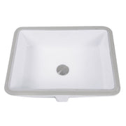 Nantucket Sinks 17 Inch x 13 Inch Glazed Bottom Undermount GB-17x13-W Rectangle Ceramic Sink In White - view 2