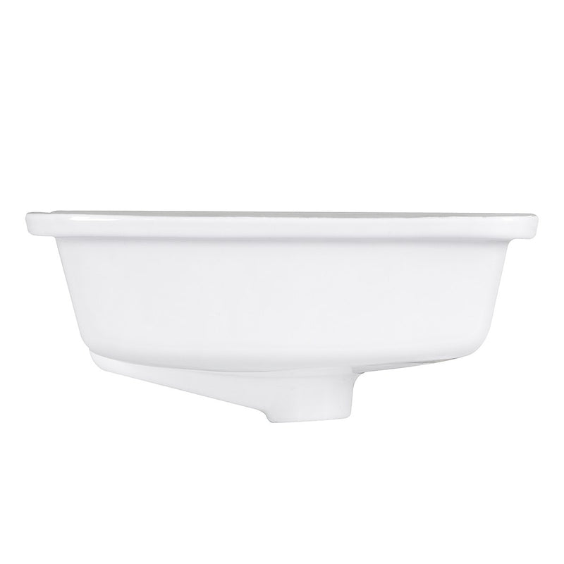 Nantucket Sinks 17 Inch x 13 Inch Glazed Bottom Undermount GB-17x13-W Rectangle Ceramic Sink In White - view 4