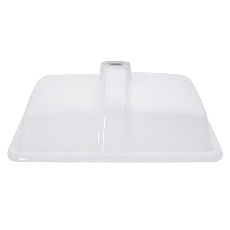 Nantucket Sinks 17 Inch x 13 Inch Glazed Bottom Undermount GB-17x13-W Rectangle Ceramic Sink In White - view 5