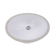 Nantucket Sinks 17 Inch x 14 Inch Glazed Bottom Undermount GB-17x17-W Oval Ceramic Sink In White GB-17x14-W - view 3