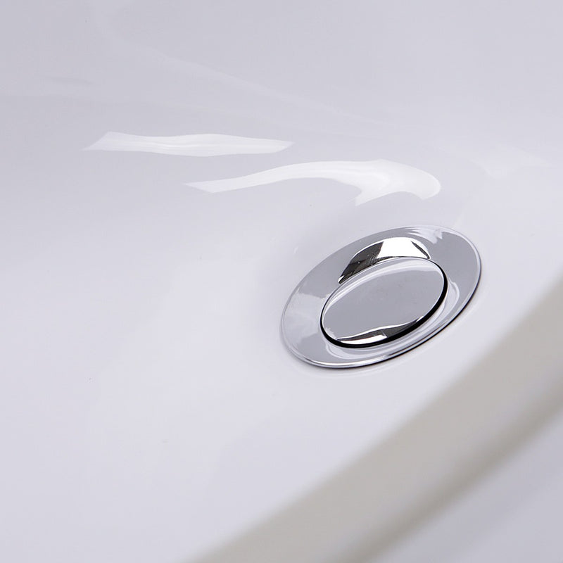 Nantucket Sinks 17 Inch x 14 Inch Glazed Bottom Undermount GB-17x17-W Oval Ceramic Sink In White GB-17x14-W - view 5