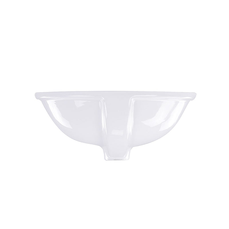 Nantucket Sinks 17 Inch x 14 Inch Glazed Bottom Undermount GB-17x17-W Oval Ceramic Sink In White GB-17x14-W - view 6