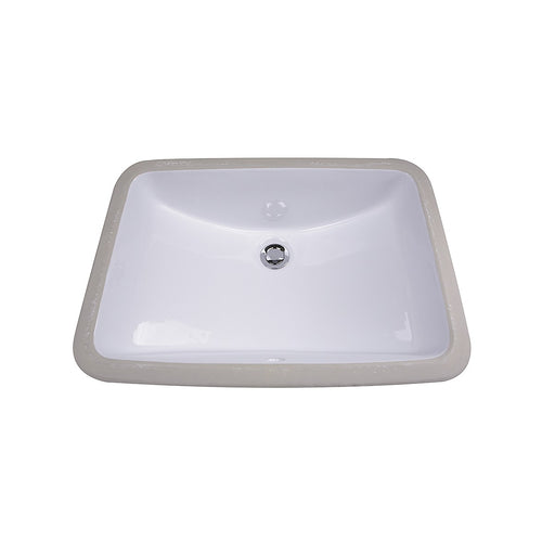 Nantucket Sinks 18 Inch x 12 Inch Glazed Bottom Undermount GB-18x12-W Rectangle Ceramic Sink In White - view 2