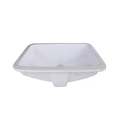 Nantucket Sinks 18 Inch x 12 Inch Glazed Bottom Undermount GB-18x12-W Rectangle Ceramic Sink In White - view 3