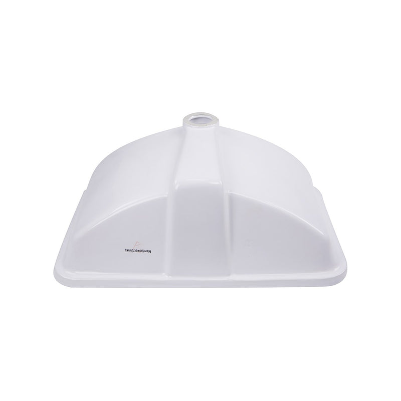 Nantucket Sinks 18 Inch x 12 Inch Glazed Bottom Undermount GB-18x12-W Rectangle Ceramic Sink In White - view 4