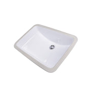Nantucket Sinks 18 Inch x 12 Inch Glazed Bottom Undermount GB-18x12-W Rectangle Ceramic Sink In White