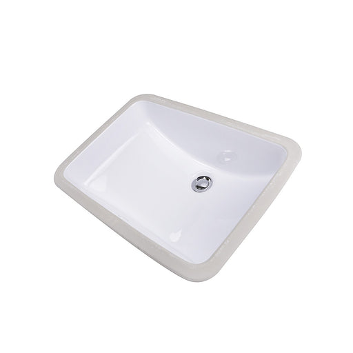 Nantucket Sinks 18 Inch x 12 Inch Glazed Bottom Undermount GB-18x12-W Rectangle Ceramic Sink In White