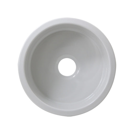 Nantucket Sinks 18 inch Fireclay Round Bar-Prep Sink - White Hyannis-18