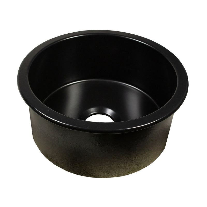 Nantucket Sinks 18 inch Fireclay Round Bar-Prep Sink - Matte Black Hyannis-18MB - view 4