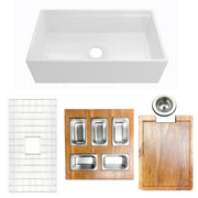 Nantucket Sinks 33-inch Fireclay workstation Condiment Servers Sink Set HZ-TPS33W-ST1 - view 2