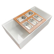 Nantucket Sinks 33-inch Fireclay workstation Condiment Servers Sink Set HZ-TPS33W-ST1 - view 5