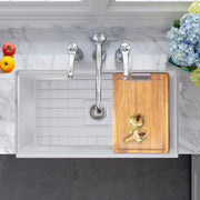 Nantucket Sinks 33-inch Fireclay workstation Condiment Servers Sink Set HZ-TPS33W-ST1 - view 7