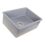 Nantucket Sinks Island Collection Fireclay 24" Matte Grey Single Bowl Dualmount Sink ISFC24GR-SB1 - view 2