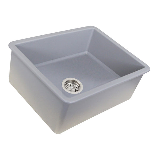 Nantucket Sinks Island Collection Fireclay 24" Matte Grey Single Bowl Dualmount Sink ISFC24GR-SB1 - view 2