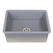 Nantucket Sinks Island Collection Fireclay 24" Matte Grey Single Bowl Dualmount Sink ISFC24GR-SB1 - view 3
