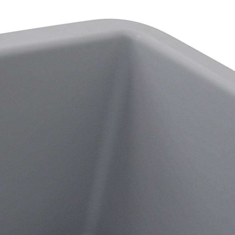 Nantucket Sinks Island Collection Fireclay 24" Matte Grey Single Bowl Dualmount Sink ISFC24GR-SB1 - view 4