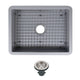 Nantucket Sinks Island Collection Fireclay 24" Matte Grey Single Bowl Dualmount Sink ISFC24GR-SB1