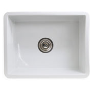 Nantucket Sinks Island Collection Fireclay 24" White Single Bowl Dualmount Sink ISFC24W-SB1 - view 2