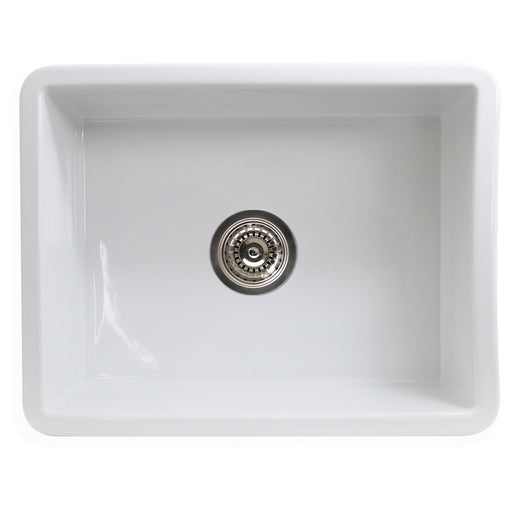 Nantucket Sinks Island Collection Fireclay 24" White Single Bowl Dualmount Sink ISFC24W-SB1 - view 2