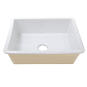 Nantucket Sinks Island Collection Fireclay 24" White Single Bowl Dualmount Sink ISFC24W-SB1 - view 4