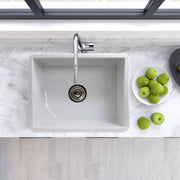 Nantucket Sinks Island Collection Fireclay 24" White Single Bowl Dualmount Sink ISFC24W-SB1 - view 5
